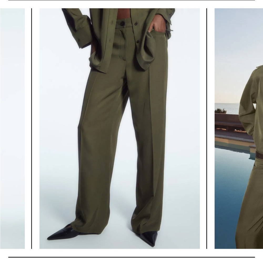 COS Wool Trousers - Military Green - Size 30 - Flaws see description